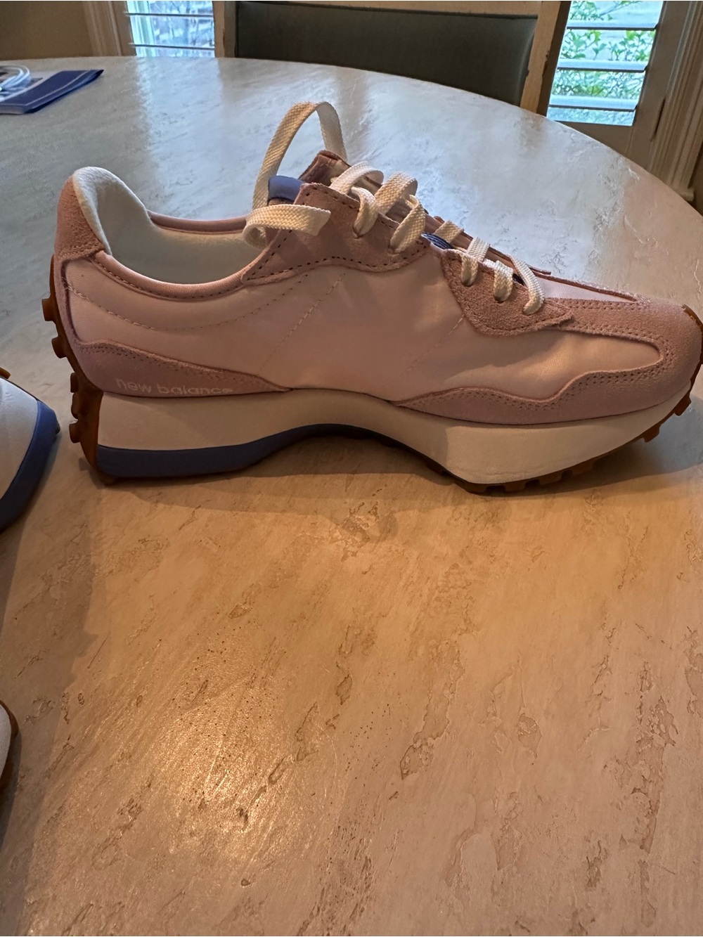 New in Box: New Balance 327
Size: 8 - B
Color: Pink Salt With Fairweather Blue - Picture 4 of 15